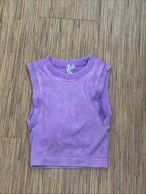Lavender Ribbed Tank Top - Kids